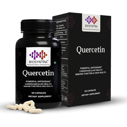 Biosyntra Pure Quercetin 500mg 120 Capsules front view premium dietary supplement