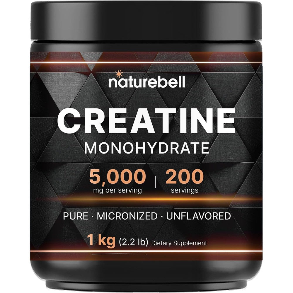 NatureBell creatine monohydrate powder front view container