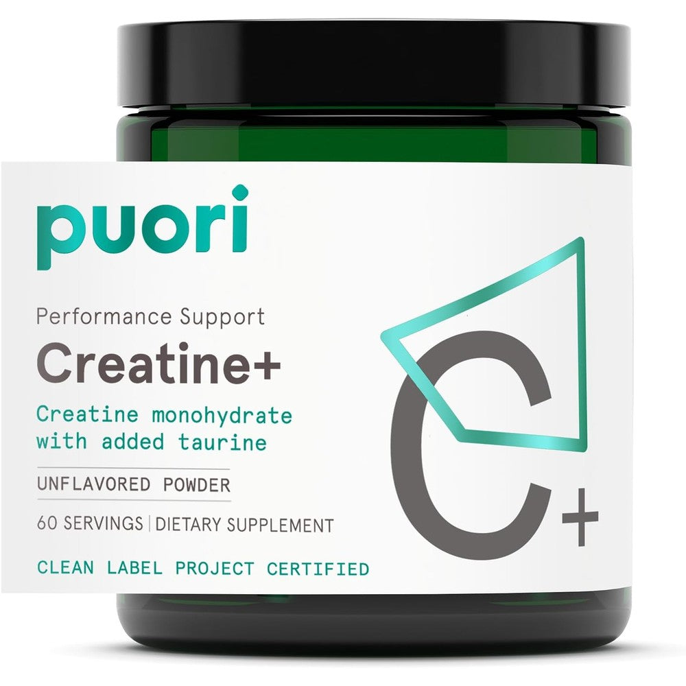 Puori creatine monohydrate powder front view packaging