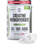 SteelFit Creapure Creatine Monohydrate Powder front view container packaging supplement