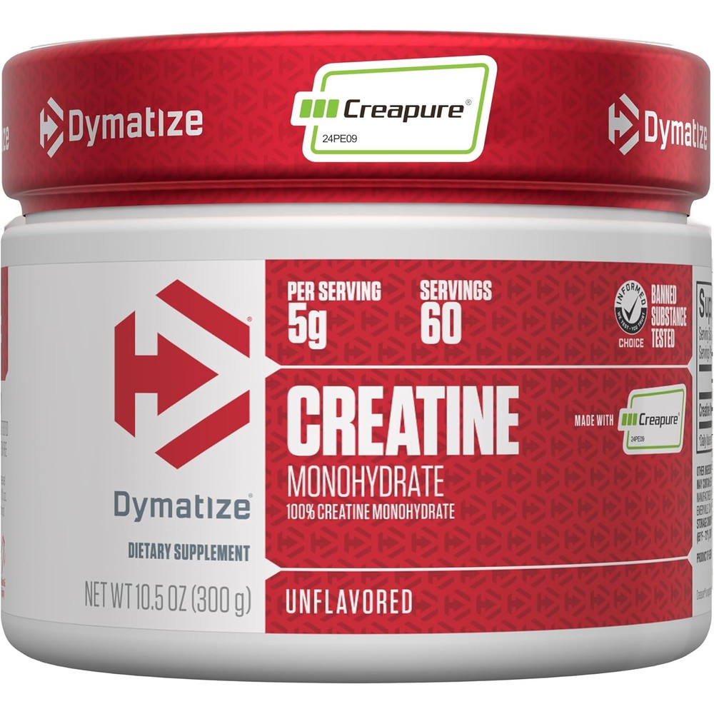 Dymatize 100% Creatine Monohydrate powder container front view
