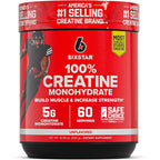 Six Star 100 Percent Creatine Monohydrate Powder front view supplement container