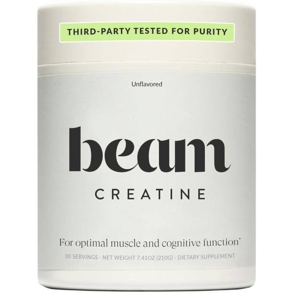 Beam micronized creatine monohydrate powder tub front view