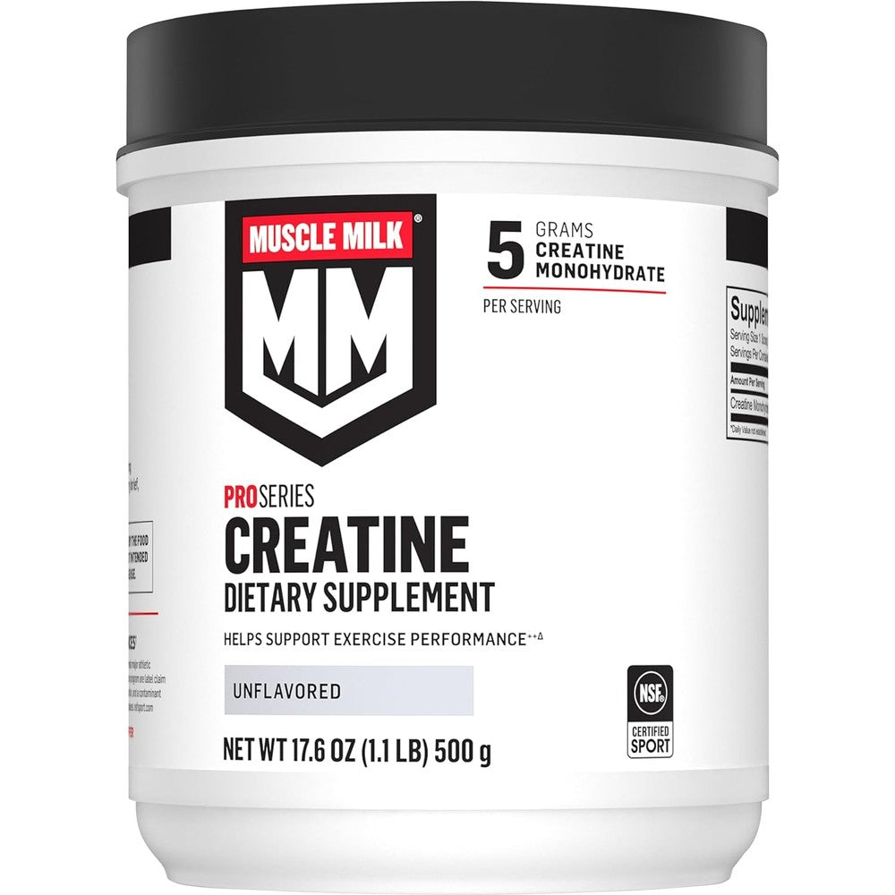 Muscle Milk Pro Series Creatine Monohydrate front view supplement container