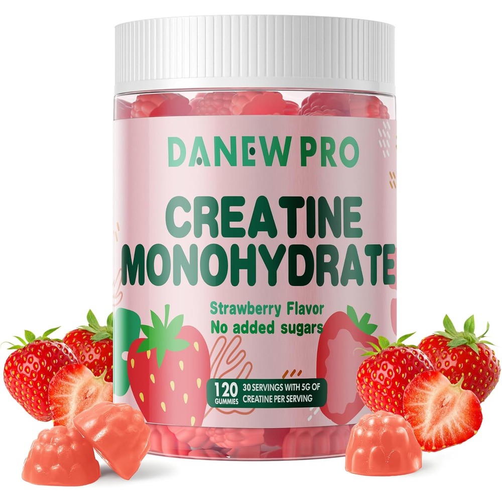 Danew Pro creatine gummy front view bottle