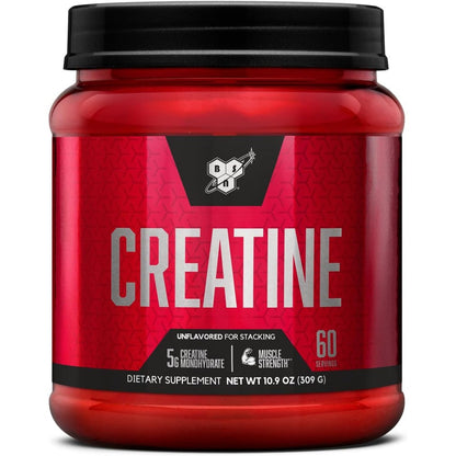 BSN Micronized Creatine Monohydrate Powder front view of 309 gram jar