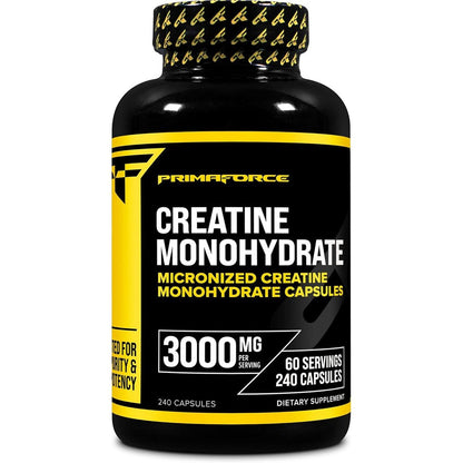 Primaforce Creatine Monohydrate Capsules 240 count bottle front view