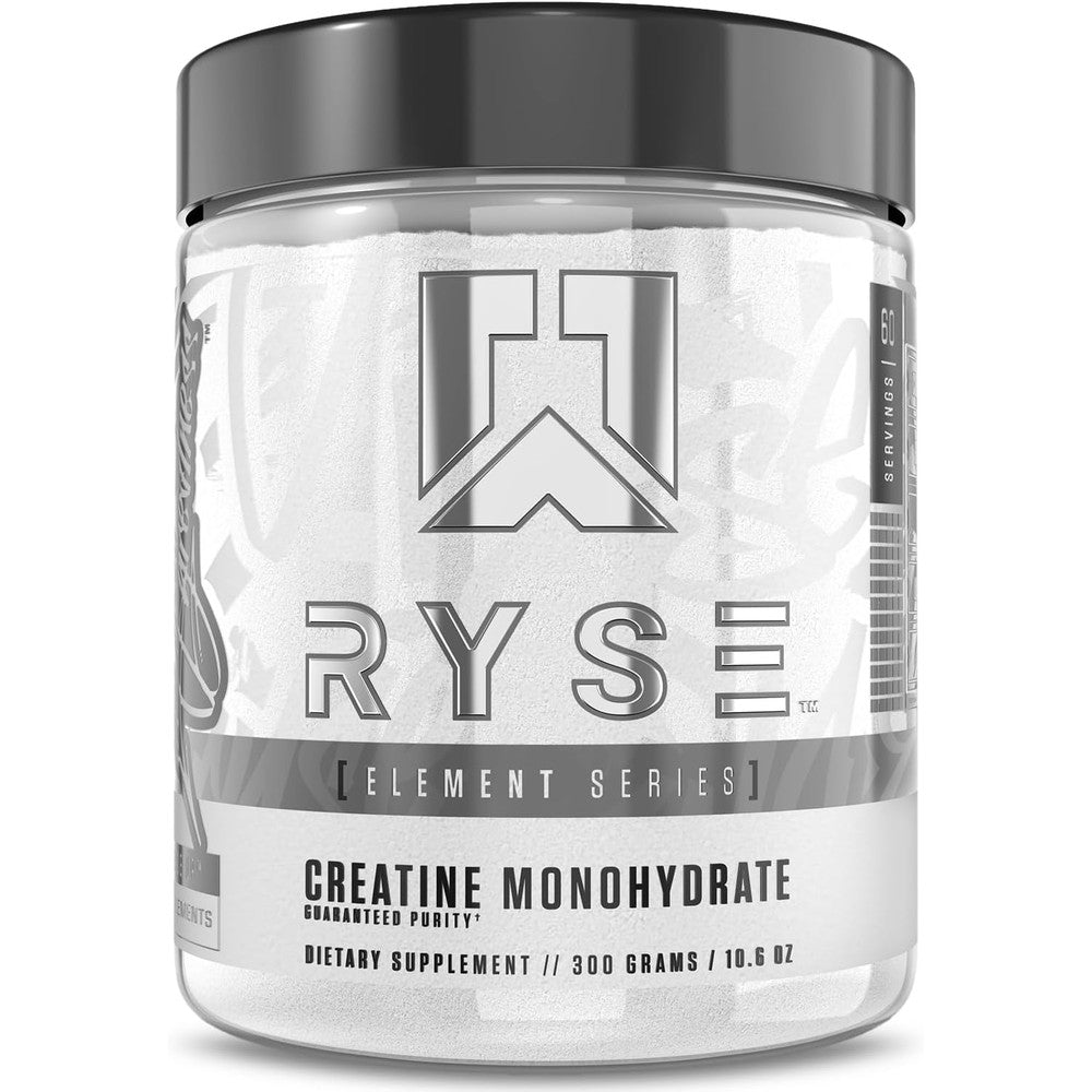 Ryse creatine monohydrate powder container front view unflavored supplement
