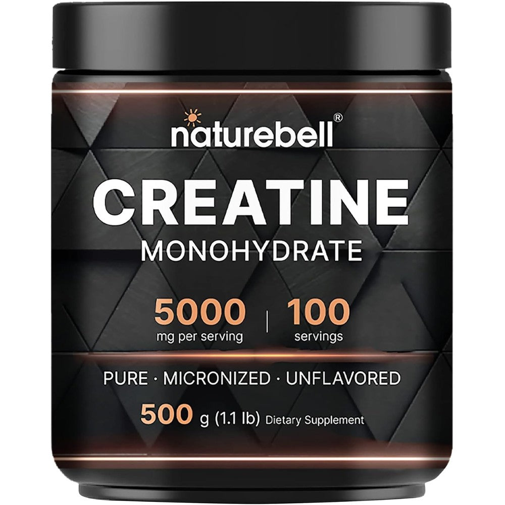 NatureBell micronized creatine monohydrate powder front view product packaging