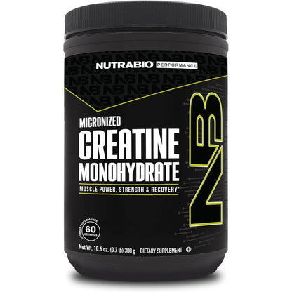 NutraBio Pure Micronized Creatine Monohydrate 300g front view
