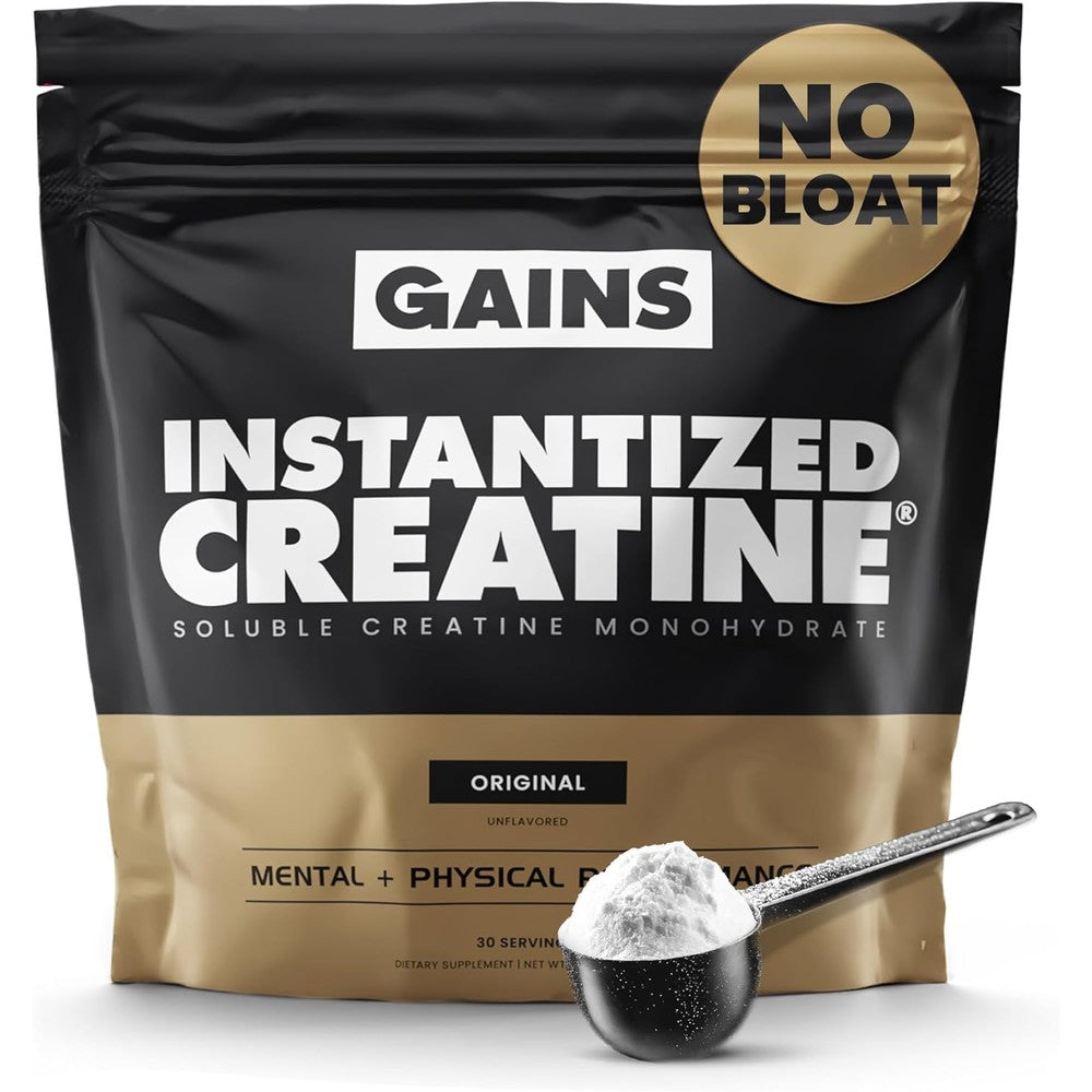 Gains in Bulk Instantized Creatine Monohydrate front view packaging container
