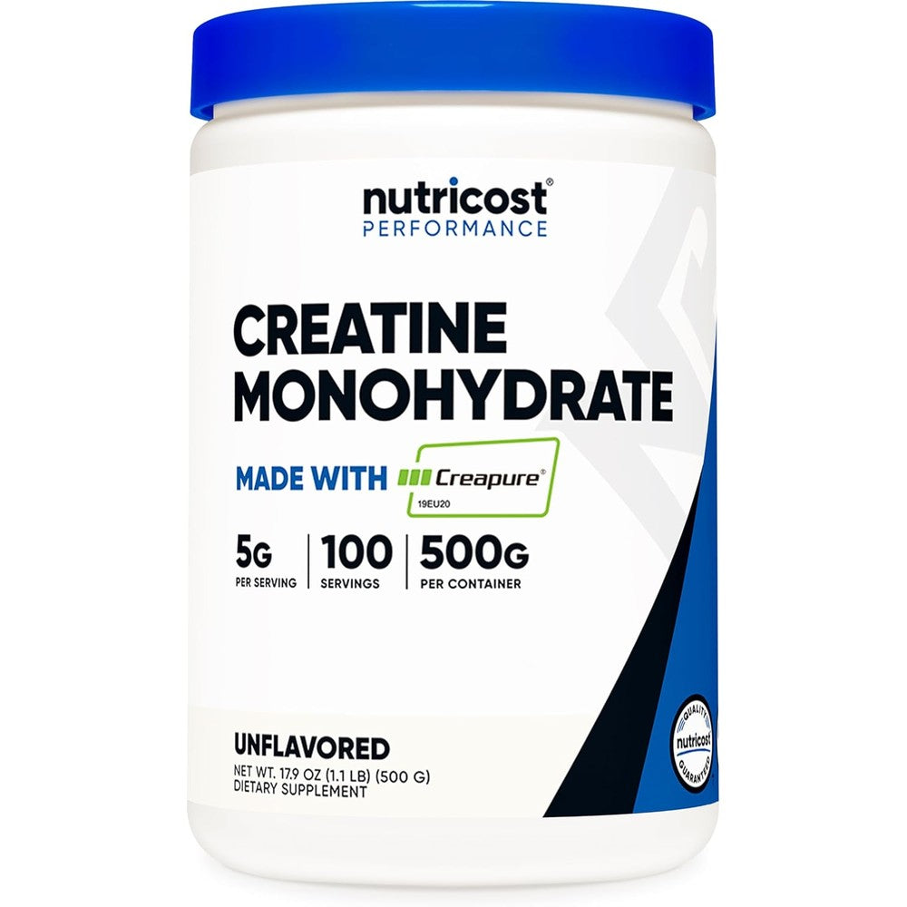Nutricost Creapure creatine monohydrate 500g powder for gym workout performance