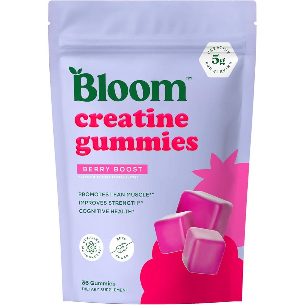 Bloom Nutrition Creatine Monohydrate Gummies front view pouch packaging
