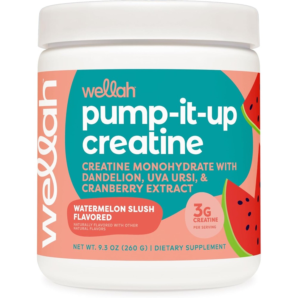 Wellah Creatine For Women Watermelon Slush front view tub packaging