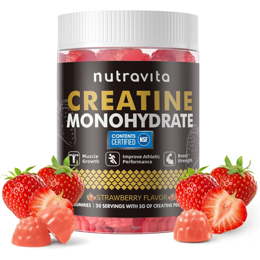 Nutravita NSF Certified Creatine Monohydrate Gummies front view packaging