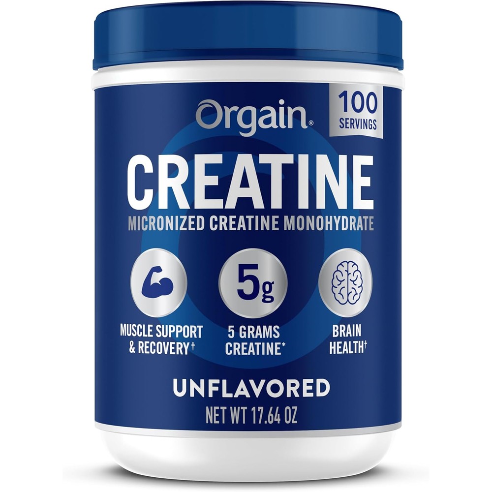 Orgain Creatine Monohydrate Micronized Powder front view container packaging