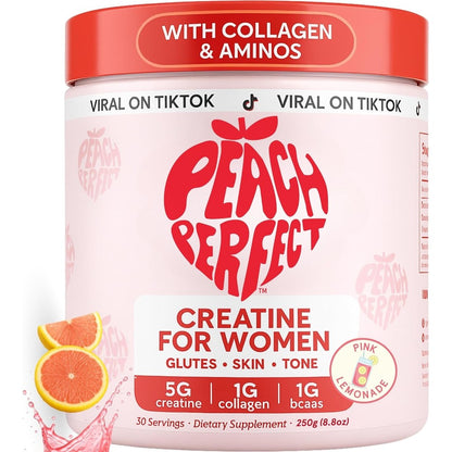 Peach Perfect Creatine Blend for Women Pink Lemonade front view