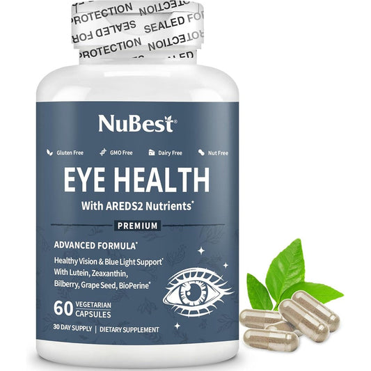 NuBest AREDS 2 Eye Vitamins front bottle view for daily vision support