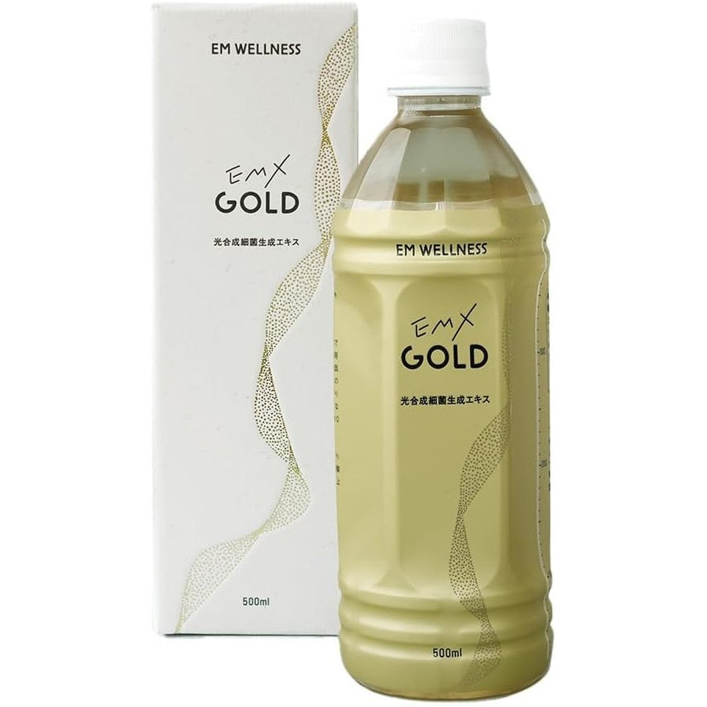 EM Life EM X Gold Fermented Beverage front view bottle
