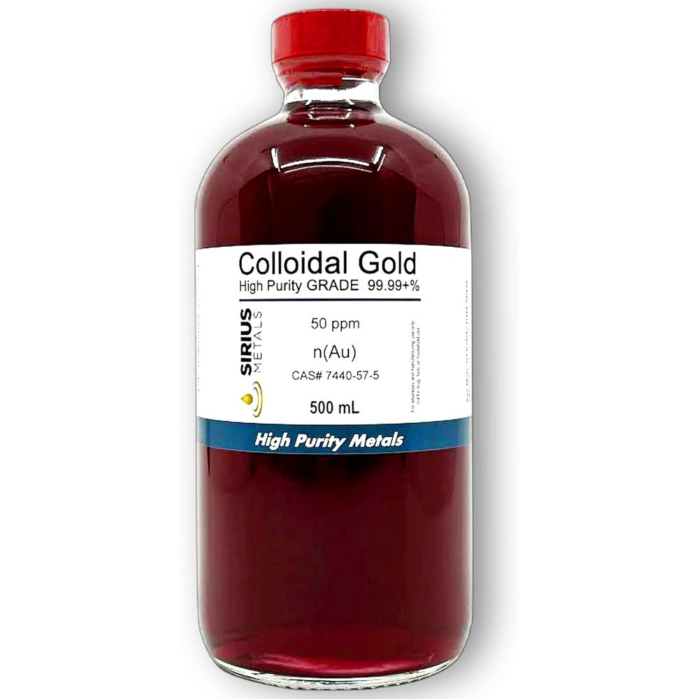 Sirius Metals True Colloidal Gold 50 Ppm 500 Milliliter Front View
