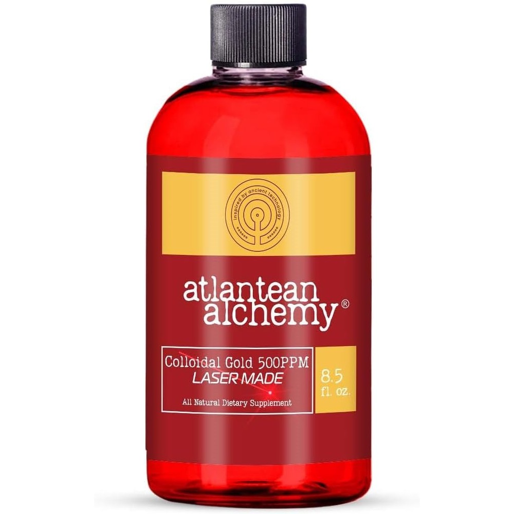 Atlantean Alchemy Colloidal Gold 500PPM Laser-Made Front Label