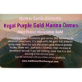 Mother Earth Alchemy Regal Purple Gold Manna Ormus front view liquid supplement bottle