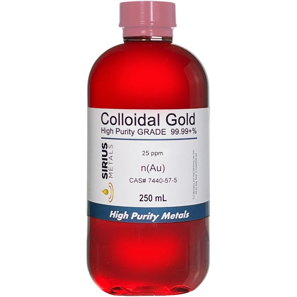 Sirius Metals True Colloidal Gold 25 ppm 250 mL bottle front view