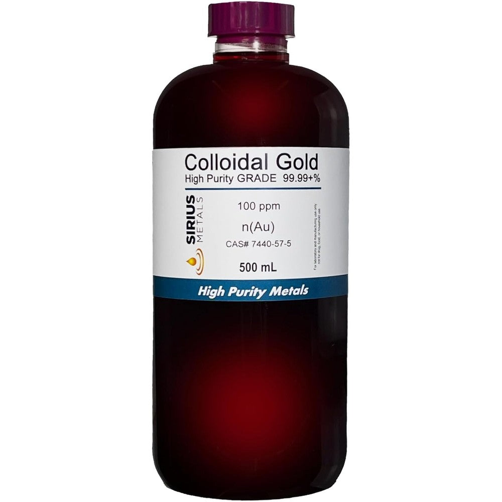 Sirius Metals True Colloidal Gold front view 500 Milliliters bottle