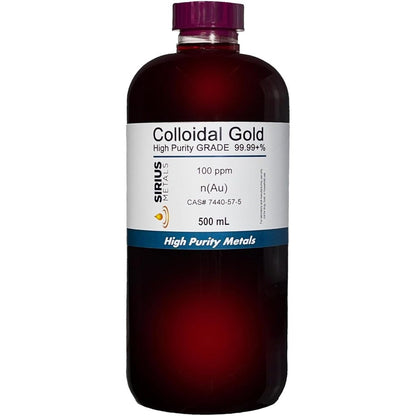 Sirius Metals True Colloidal Gold 100 ppm bottle front view