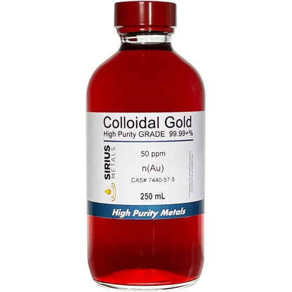 Sirius Metals True Colloidal Gold 50 ppm 250 mL front view