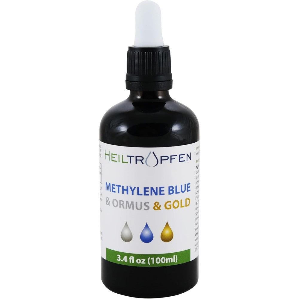 Heiltropfen methylene blue ormus and gold front view bottle