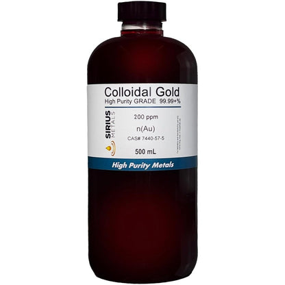 Sirius Metals True Colloidal Gold 200 ppm 500 mL front view bottle