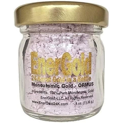 EnerGold Monoatomic Gold ORMUS mineral powder jar front view