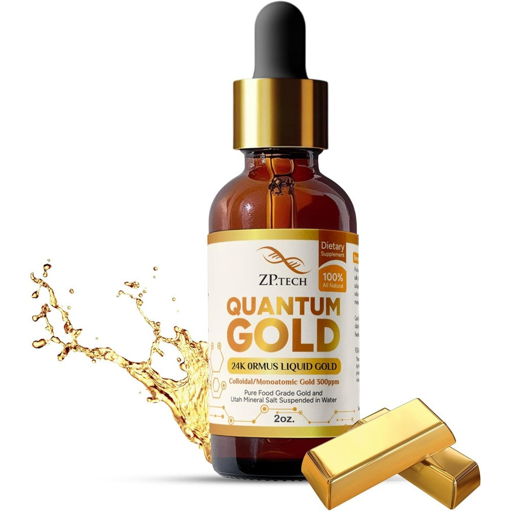 ZP.TECH Quantum Gold Liquid Ormus 2 Fluid Ounces front bottle