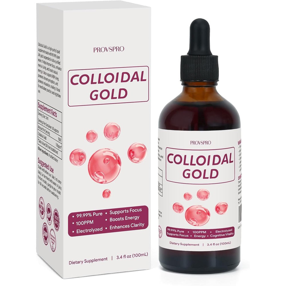 Nutraneering Provspro Colloidal Gold 100ppm 4 Fluid Ounces front view