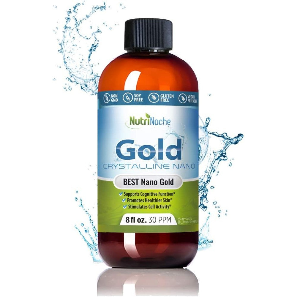 NutriNoche Colloidal Gold Liquid Organic Supplement front bottle view