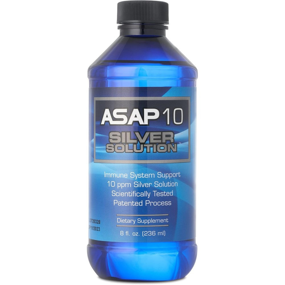 American Biotech Labs ASAP 10 Silver Solution front view bottle for daily immune system support