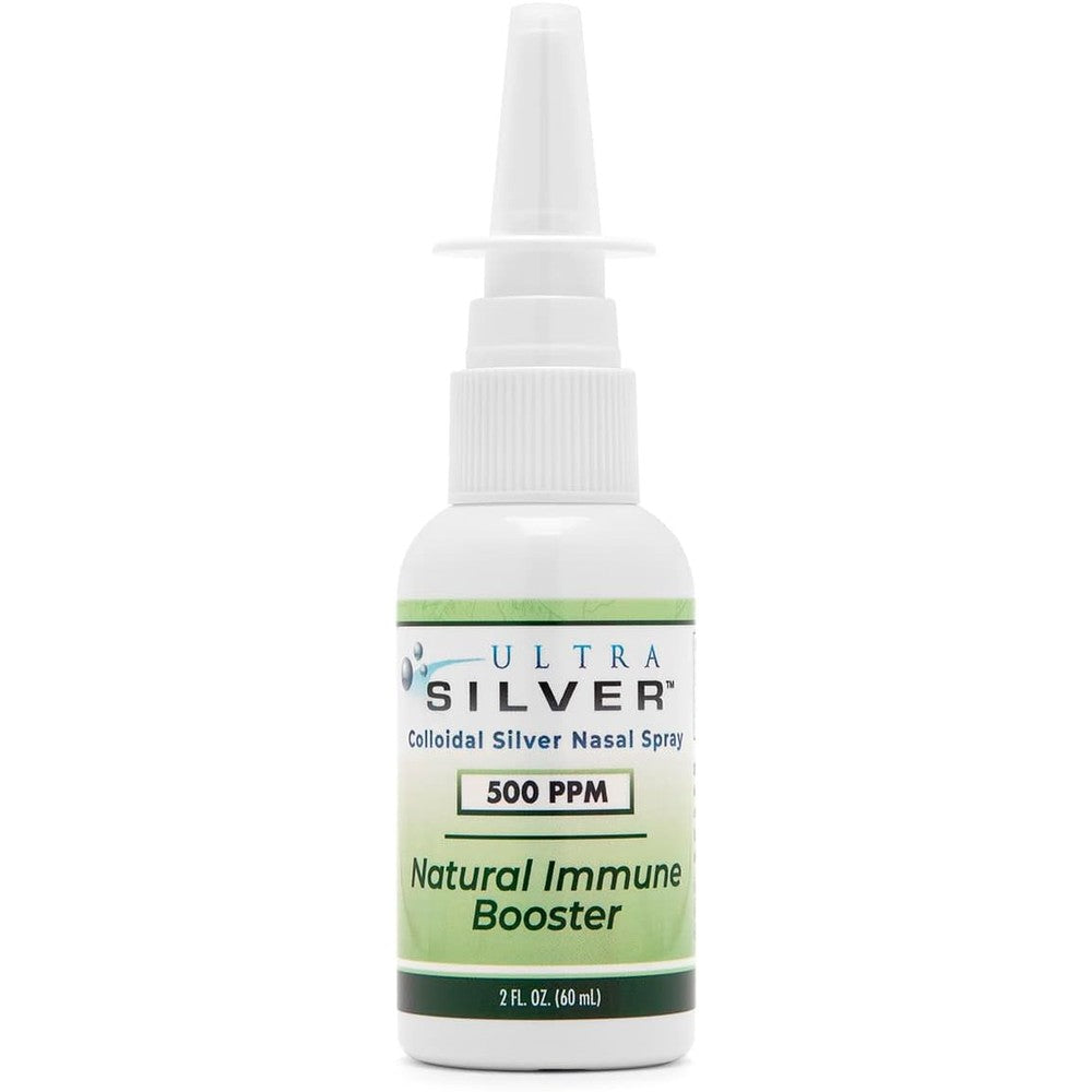 Ultra Silver Colloidal Silver Nasal Spray front view of two ounce bottle