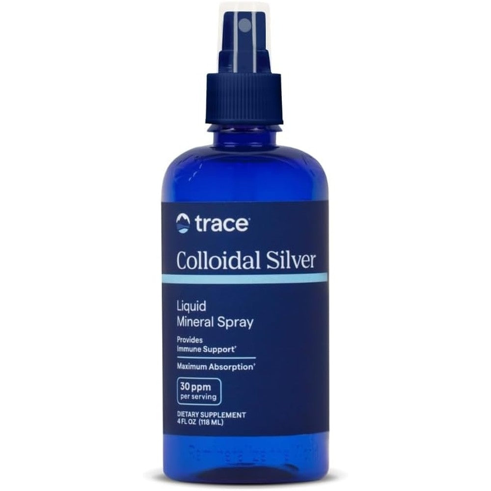 Trace Minerals Colloidal Silver Spray front view bottle for immune support