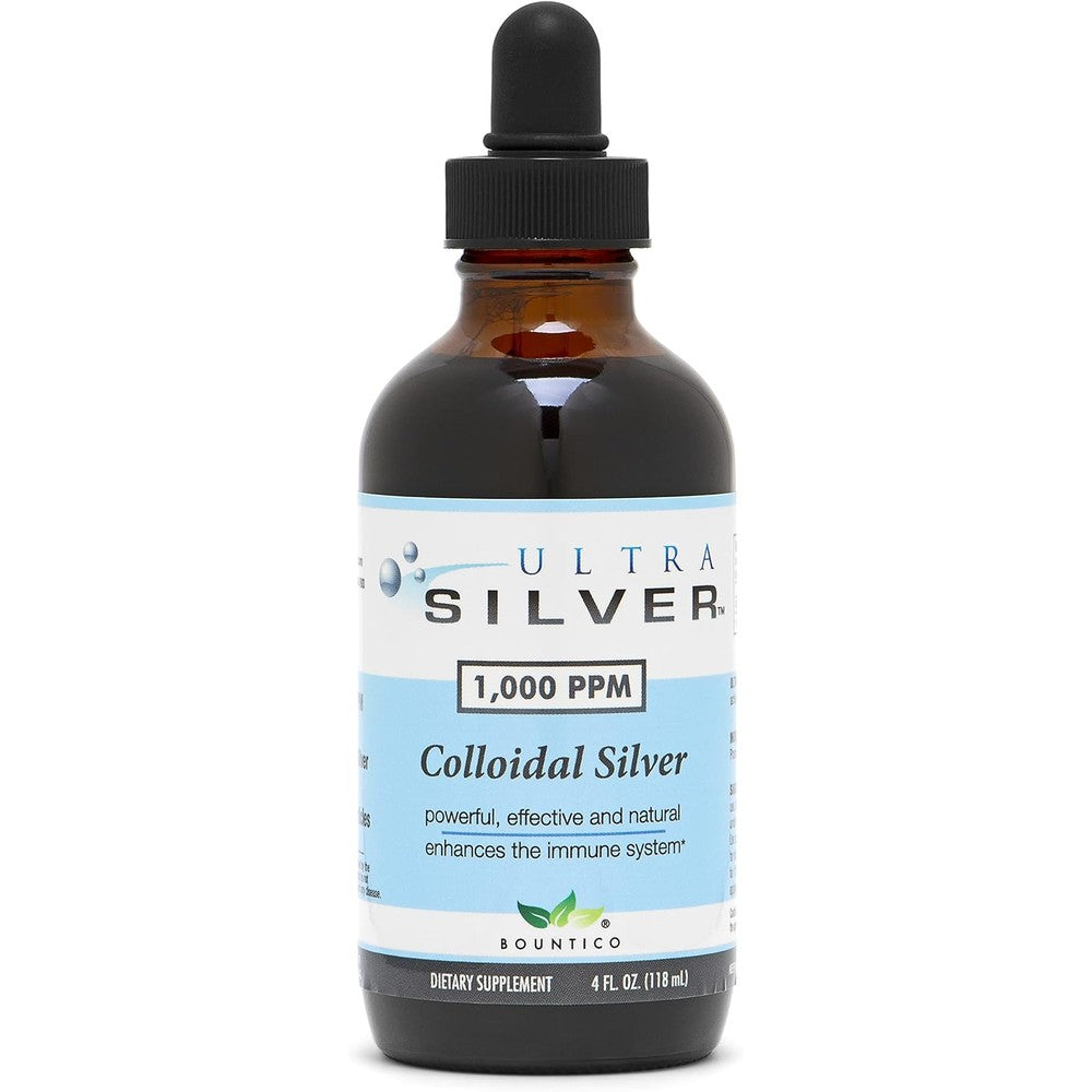 Ultra Silver Colloidal Silver 1000 PPM bottle front view true colloidal silver supplement