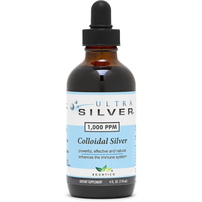 Ultra Silver Colloidal Silver 1000 PPM bottle front view true colloidal silver supplement