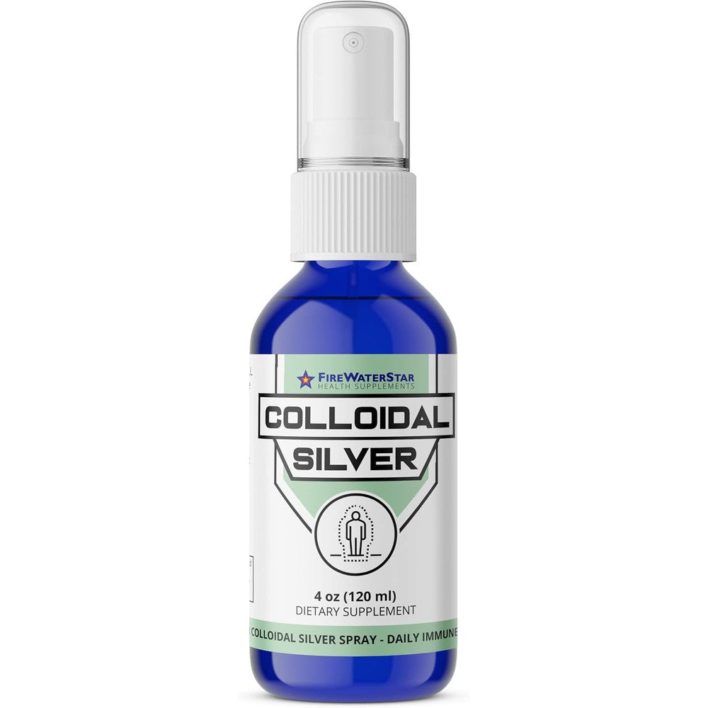 FireWaterStar Health Supplements Colloidal Silver Spray front view bottle