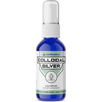 FireWaterStar Health Supplements Colloidal Silver Spray front view bottle