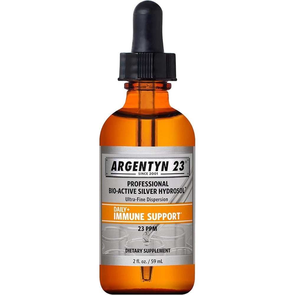 Argentyn 23 Professional Bio-Active Silver Hydrosol 2 fluid ounce bottle front view showcasing immune support benefits.