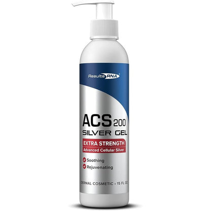 Results RNA ACS 200 Silver Glutathione Gel front view bottle for advanced wound care