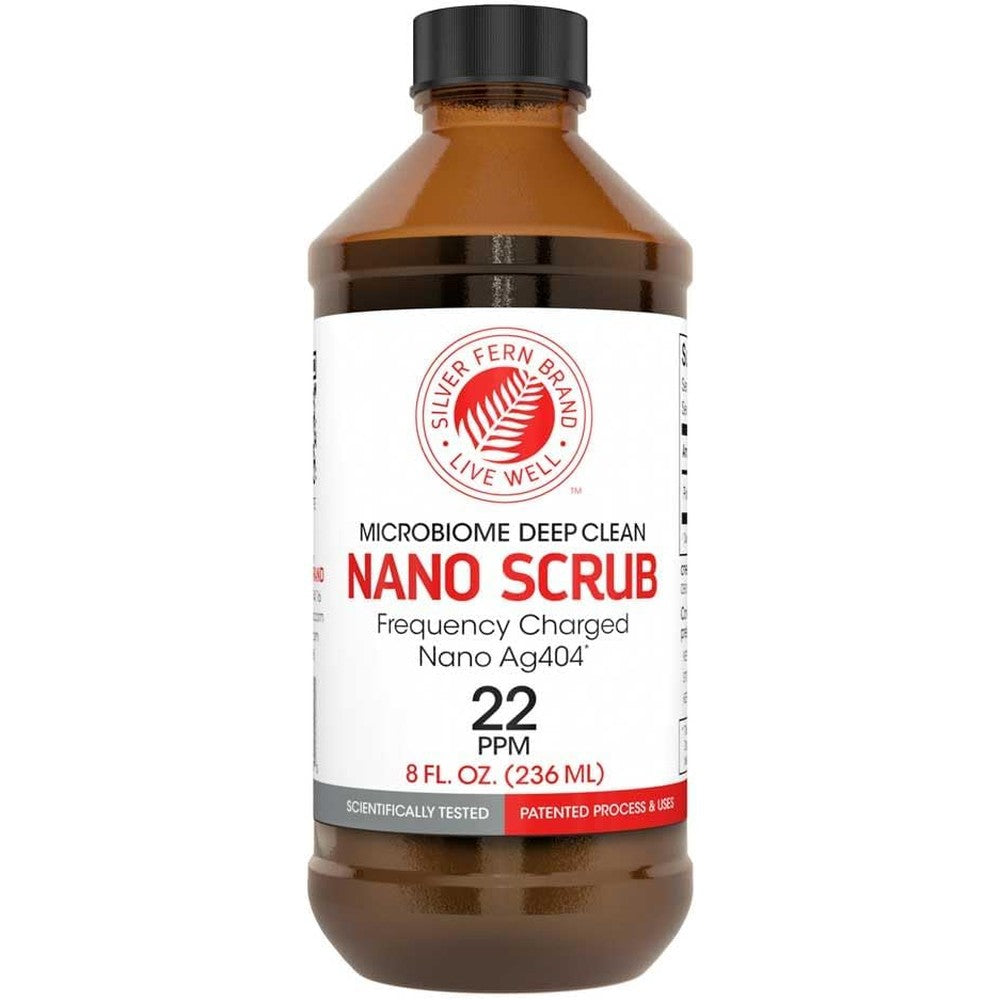 Silver Fern Brand Nano Scrub front view of the liquid supplement bottle
