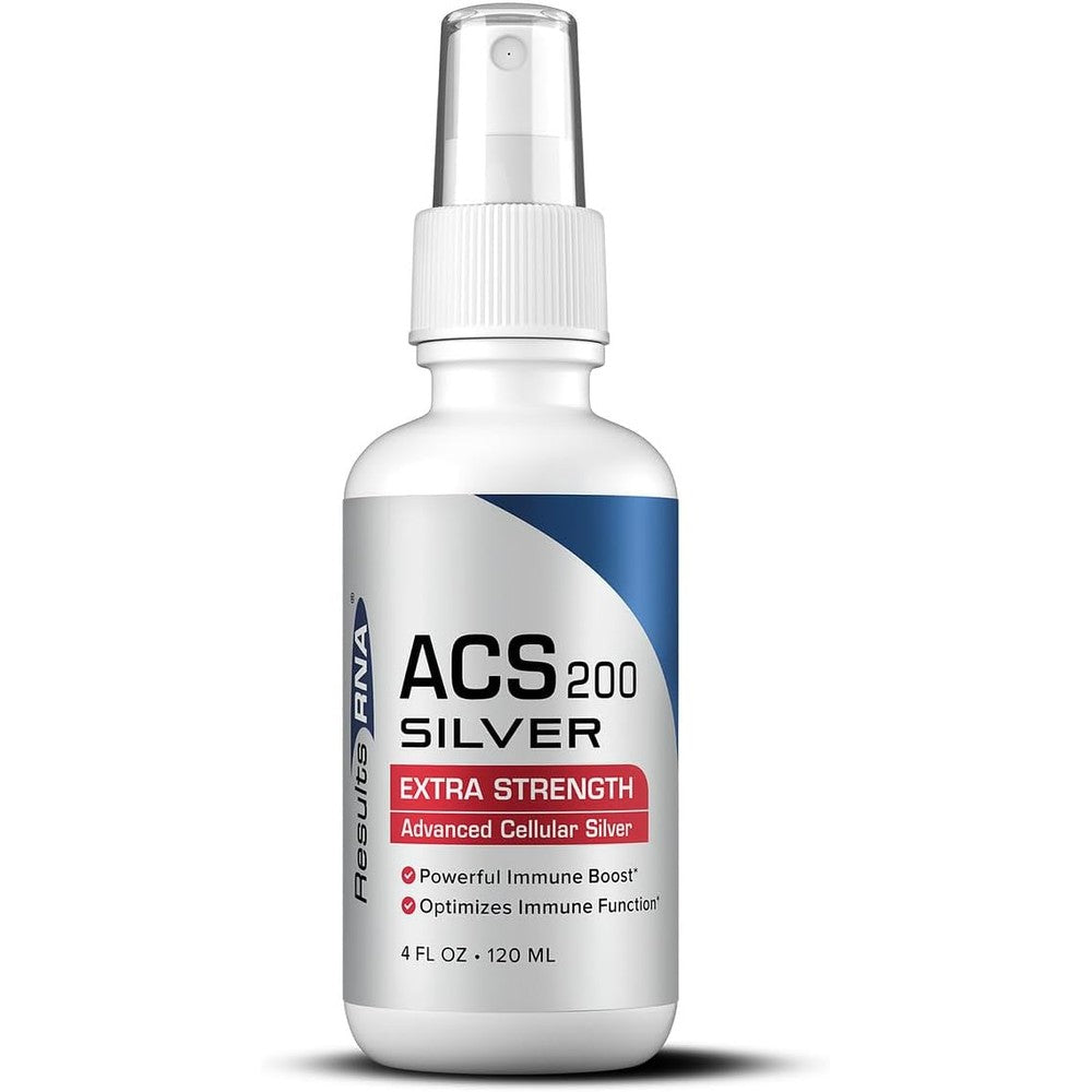 Results RNA ACS 200 Silver Extra Strength 4 Ounce bottle front view showing immune support spray packaging