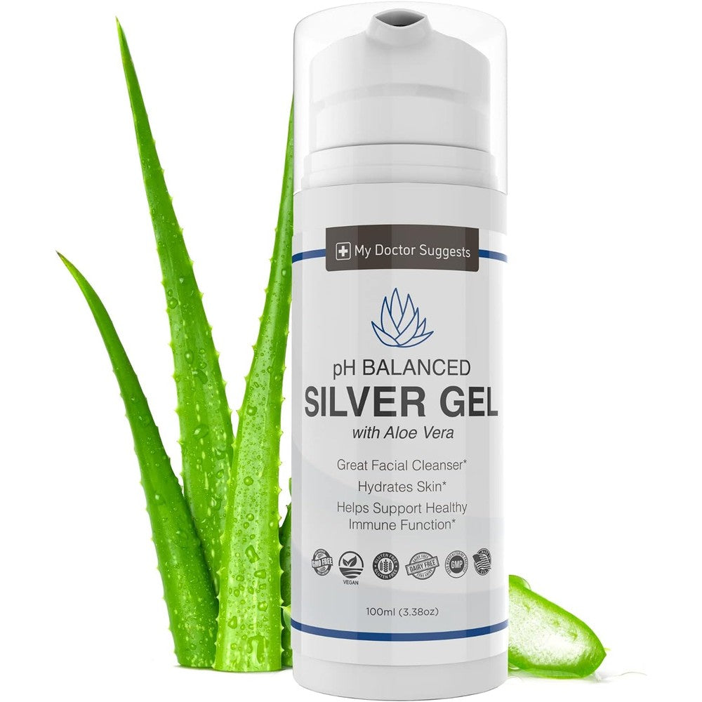 My Doctor Suggests Colloidal Silver Gel front pump bottle view for first aid care