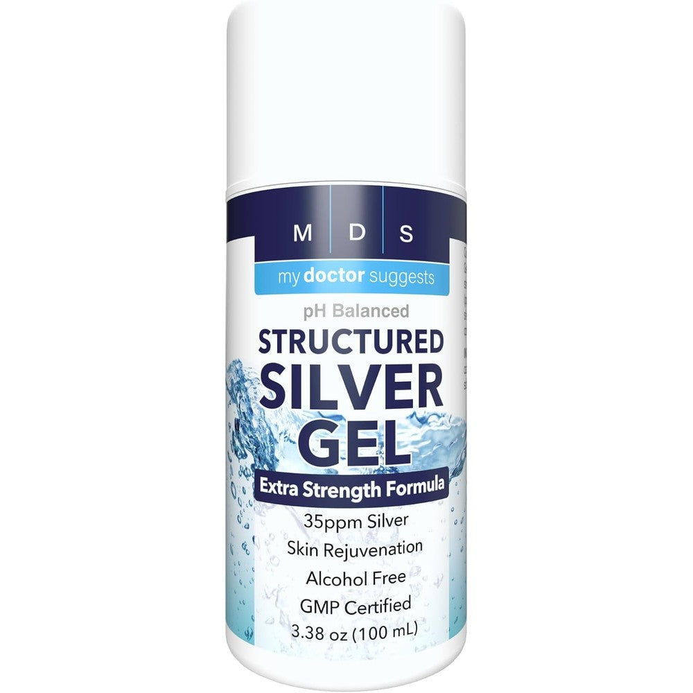 My Doctor Suggests Structured Colloidal Silver Gel front view showcasing authentic packaging.