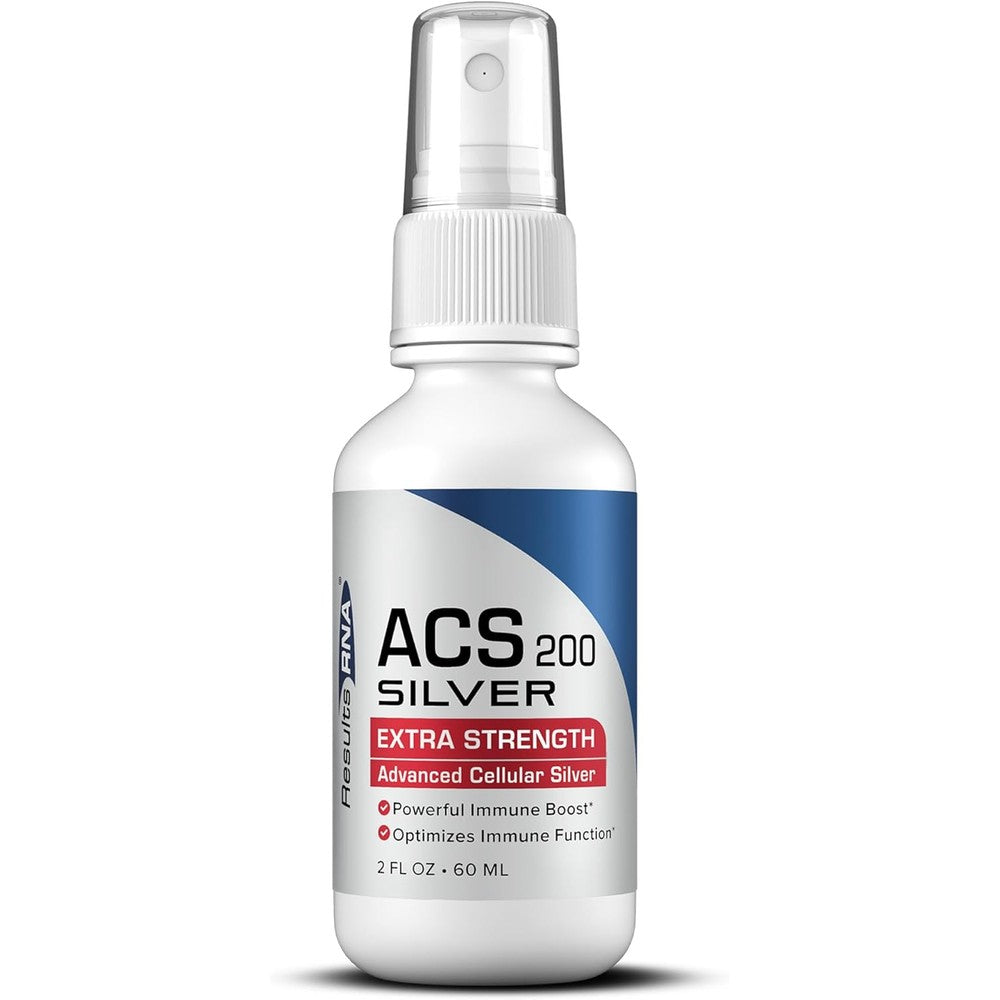 Results RNA ACS 200 Silver Extra Strength 2 Ounce front view bottle for immune support